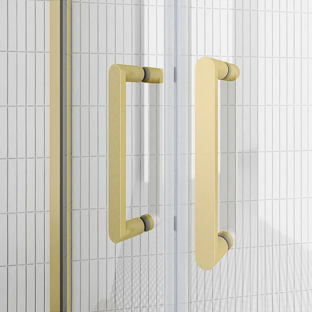 Toreno Brushed Brass 1200 X 900mm Offset Quadrant Shower Enclosure Without Tray 1 Toreno Brushed Brass 1200 X 900mm Offset Quadrant Shower Enclosure Without Tray