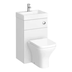 Brooklyn 500mm White Gloss 2-In-1 Combined Wash Basin & Toilet