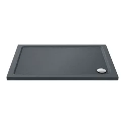 Toreno Matt Black 1200 X 800mm Sliding Door Shower Enclosure + Slate Effect Tray