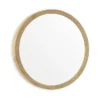 EcoDelux 800mm Bamboo Frame Round Mirror