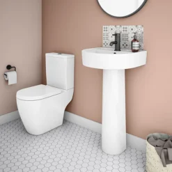 Bianco Close Coupled Modern Toilet + Soft Close Seat -Bathroom Supply Shop bwcsc d4