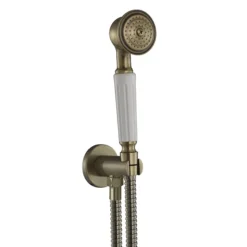 Chatsworth 1928 Antique Brass Traditional Shower With Concealed Valve, 8" Head + Handset -Bathroom Supply Shop ch63vabpk1d4