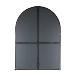 Chatsworth Traditional 700 X 490mm Arched Mirror With Glass Shelf - Matt Black -Bathroom Supply Shop chtmbm d1