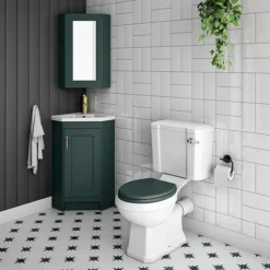 Chatsworth Corner Mirror Cabinet Green -Bathroom Supply Shop cnrmcabgrn d2