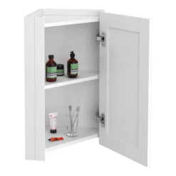 Chatsworth Corner Mirror Cabinet White 6 Chatsworth Corner Mirror Cabinet White -Bathroom Supply Shop cnrmcabwht d1