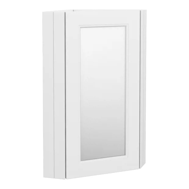 Chatsworth Corner Mirror Cabinet White 1 Chatsworth Corner Mirror Cabinet White