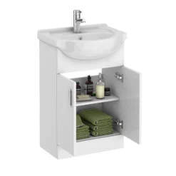 Cove 1050mm Vanity Unit Cloakroom Suite (Gloss White - Depth 300mm) -Bathroom Supply Shop cove1050mmvanityunitcloakroomsuitend1
