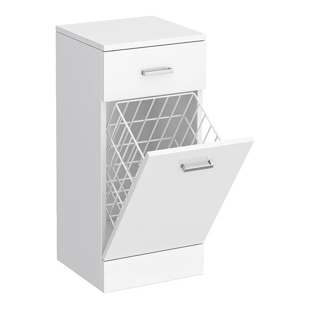 Cove 350x330mm White Laundry Basket 2 Cove 350x330mm White Laundry Basket - Image 2