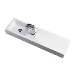 Valencia 800mm Wall Hung Polymarble Basin With Integrated Shelf -Bathroom Supply Shop cplus01d1