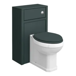 Chatsworth Traditional Green Semi-Recessed Vanity Unit W. Matt Black Handles + Toilet Package -Bathroom Supply Shop csr6wcgrnmb d2