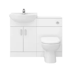 Cove 1050mm Vanity Unit Cloakroom Suite (Gloss White - Depth 300mm)