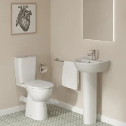 Ideal Standard Eurovit+ Comfort Height Close Coupled Toilet With Soft Close Seat -Bathroom Supply Shop e218401 d1