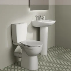 Ideal Standard Eurovit+ Comfort Height Close Coupled Toilet With Soft Close Seat -Bathroom Supply Shop e218401 d2