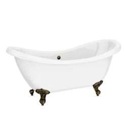 Earl 1750 Double Ended Roll Top Slipper Bath + Antique Brass Leg Set -Bathroom Supply Shop earl1750ab detail01