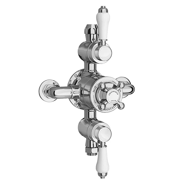 Chatsworth 1928 Traditional Triple Exposed Thermostatic Shower Valve 2 Chatsworth 1928 Traditional Triple Exposed Thermostatic Shower Valve - Image 2