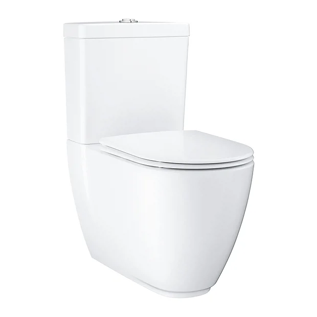 Grohe Essence Rimless Close Coupled Toilet With Soft Close Seat (Bottom Inlet) + FREE TOILET ROLL HOLDER 2 Grohe Essence Rimless Close Coupled Toilet With Soft Close Seat (Bottom Inlet) + FREE TOILET ROLL HOLDER - Image 2