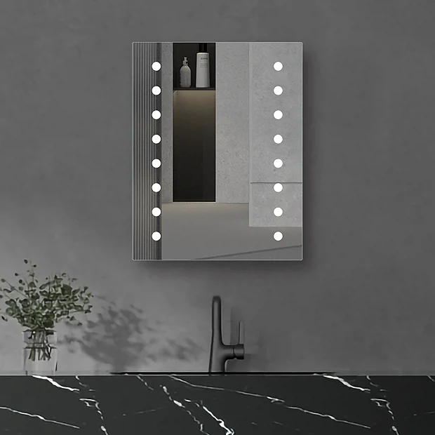 Brooklyn Dot 390 X 500mm Battery Operated Illuminated LED Mirror 2 Brooklyn Dot 390 X 500mm Battery Operated Illuminated LED Mirror - Image 2