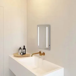 Brooklyn 390 X 500mm Battery Operated Illuminated LED Mirror -Bathroom Supply Shop gs3x5bt d4n