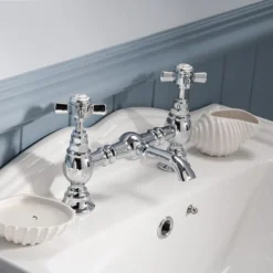 Nuie Luxury Beaumont Bridge Basin Mixer - Chrome