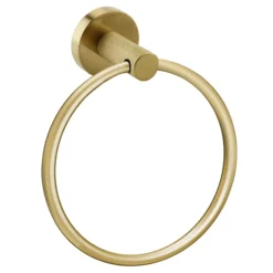 Arezzo Industrial Style Brushed Brass Round Towel Ring -Bathroom Supply Shop isbbtr d2