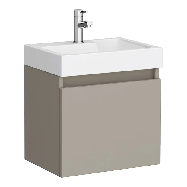 Milan Juno 500 X 360mm Stone Grey Wall Hung Vanity Unit 2 Milan Juno 500 X 360mm Stone Grey Wall Hung Vanity Unit - Image 2