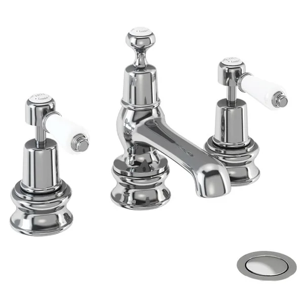 Burlington Kensington Regent - 3 Tap Hole Basin Mixer W/ Pop Up Waste 2 Burlington Kensington Regent - 3 Tap Hole Basin Mixer W/ Pop Up Waste - Image 2