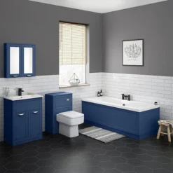 Keswick Blue 600mm Traditional Wall Hung 2 Door Mirror Cabinet -Bathroom Supply Shop kesblu2dm d1