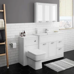 Keswick White 1015mm Traditional Floorstanding Vanity Unit -Bathroom Supply Shop keswht100 d2