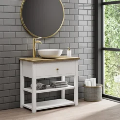 Lancaster Traditional Brushed Brass Tall Mono Basin Mixer -Bathroom Supply Shop lbb8td3