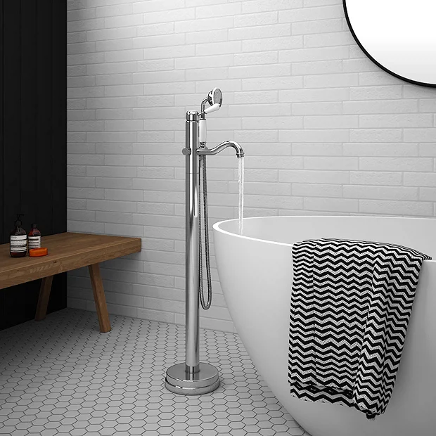 Lancaster Traditional Chrome Single Lever Freestanding Bath Shower Mixer 2 Lancaster Traditional Chrome Single Lever Freestanding Bath Shower Mixer - Image 2
