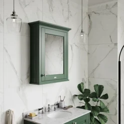 Old London 600mm Mirror Cabinet - Hunter Green