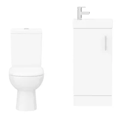 Milan Minimalist Compact Floor Standing Vanity Unit + Knedlington Close Coupled Toilet -Bathroom Supply Shop mcfsvkcct n d4