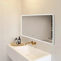 Toreno 1200 X 600mm Bluetooth LED Illuminated Mirror Inc. Anti-Fog, Shaver Socket & Touch Sensor -Bathroom Supply Shop mir024 d4
