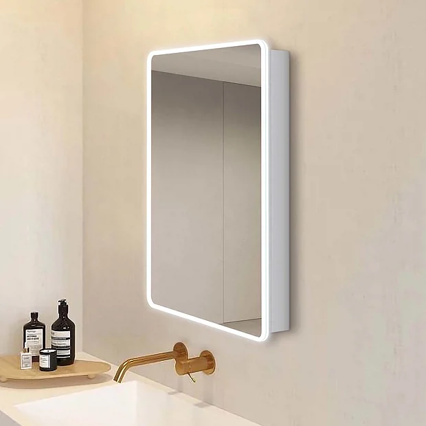Toreno 500 X 700mm LED Illuminated 2-Door Mirror Cabinet With Motion Sensor, Shaving Socket & Anti-Fog 2 Toreno 500 X 700mm LED Illuminated 2-Door Mirror Cabinet With Motion Sensor, Shaving Socket & Anti-Fog - Image 2