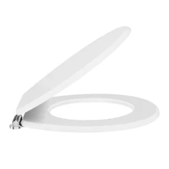 Toreno High Gloss White MDF Bottom Fixing Soft Close Toilet Seat With Chrome Hinges -Bathroom Supply Shop msc020 detail1