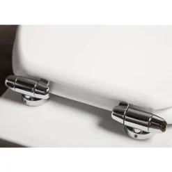 Toreno High Gloss White MDF Bottom Fixing Soft Close Toilet Seat With Chrome Hinges