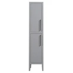 Montrose Dove Grey Tall Storage Unit With Matt Black Handles -Bathroom Supply Shop mtumgmb d1