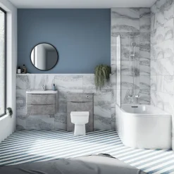 Monza Concrete Effect 500mm Wide WC Unit (Depth 200mm) -Bathroom Supply Shop mz5wccn d2