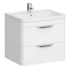 Monza Gloss White Wall Hung Sink Vanity Unit + Square Toilet Package -Bathroom Supply Shop mzwhtwhvtp d1