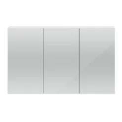 Hudson Reed 1350mm White Gloss 3 Door Mirror Cabinet