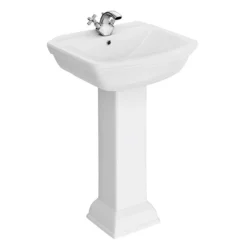 Rydal Traditional Basin + Pedestal (1 Tap Hole) -Bathroom Supply Shop rydaltraditionalbasinandpedestal1tapholel