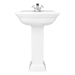 Rydal Traditional Basin + Pedestal (1 Tap Hole) -Bathroom Supply Shop rydbp d2