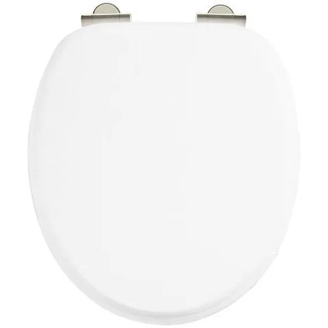 Burlington Soft Close Toilet Seat With Chrome Hinges - Matt White 2 Burlington Soft Close Toilet Seat With Chrome Hinges - Matt White - Image 2
