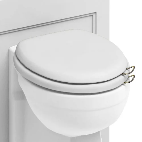 Burlington Soft Close Toilet Seat With Chrome Hinges And Handles - Matt White 1 Burlington Soft Close Toilet Seat With Chrome Hinges And Handles - Matt White