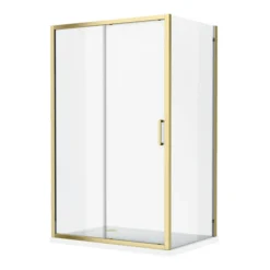 Toreno Brushed Brass 1000 X 900mm Sliding Door Shower Enclosure Without Tray -Bathroom Supply Shop tbb128sde d1