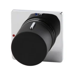 Venice Modern 1 Outlet Concealed Shower Mixer Valve - Chrome / Matt Black