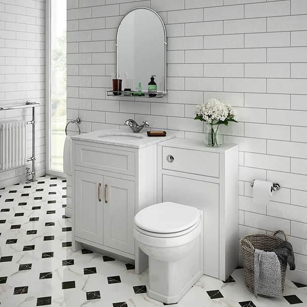 Chatsworth Traditional 700 X 490mm Arched Mirror With Glass Shelf - Chrome 3 Chatsworth Traditional 700 X 490mm Arched Mirror With Glass Shelf - Chrome - Image 3