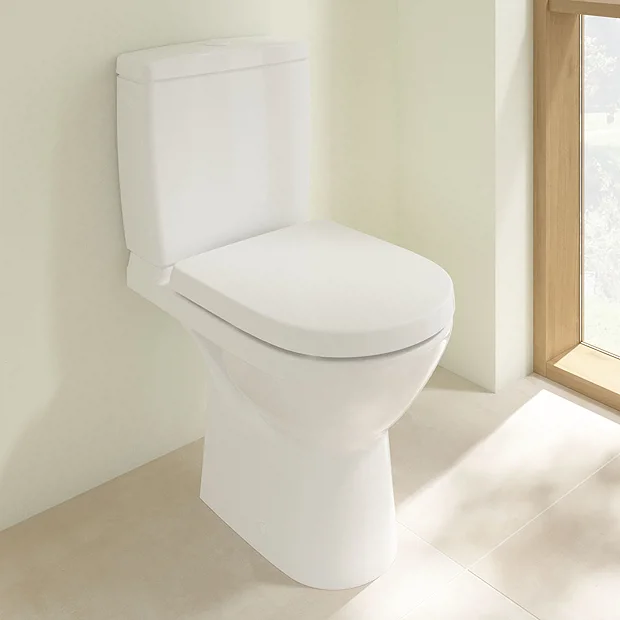 Villeroy & Boch Villeroy And Boch O.novo Compact Rimless Close Coupled Toilet (Bottom Entry Water Inlet) + Soft Close Seat 2 Villeroy & Boch Villeroy And Boch O.novo Compact Rimless Close Coupled Toilet (Bottom Entry Water Inlet) + Soft Close Seat - Image 2