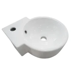 Othello Round Wall Hung Corner Basin 1TH - 310 X 440mm -Bathroom Supply Shop ves035 d2