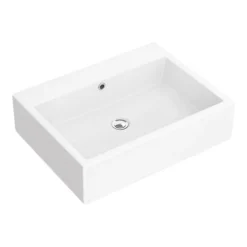 Kyoto Large Rectangular 600 X 460mm 0TH Wall Hung Basin 5 Kyoto Large Rectangular 600 X 460mm 0TH Wall Hung Basin -Bathroom Supply Shop ves1320th d2